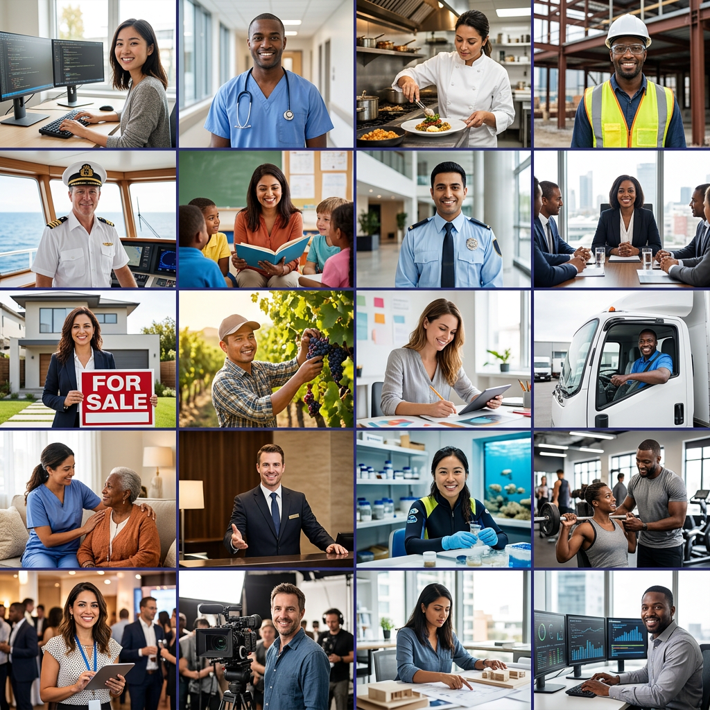 Every industry on JOYN — software engineer, nurse, chef, construction, maritime captain, teacher, security, real estate and many more